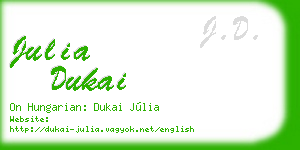 julia dukai business card